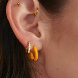 Enamel Hoop Earrings