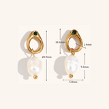 Elena Pearl Emerald Earrings
