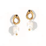 Elena Pearl Emerald Earrings