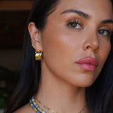 Retro Chunky Hoop  Earrings