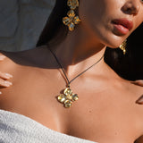 Marigold Black Leather Necklace