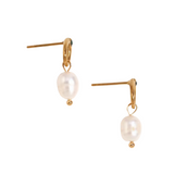 Elena Pearl Emerald Earrings