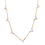 Pink Mini Lotus Charm Necklace