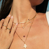 Mini Lotus Charm Necklace