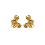 Gold Moon Bloom Stud Earrings
