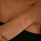 Pink Mini Lotus Charm Bracelet