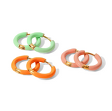 Enamel Hoop Earrings