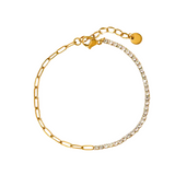 White Tennis Paperclip Bracelet