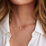 Pink Mini Lotus Charm Necklace