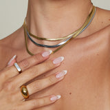 Chalandri Silver Herringbone Necklace
