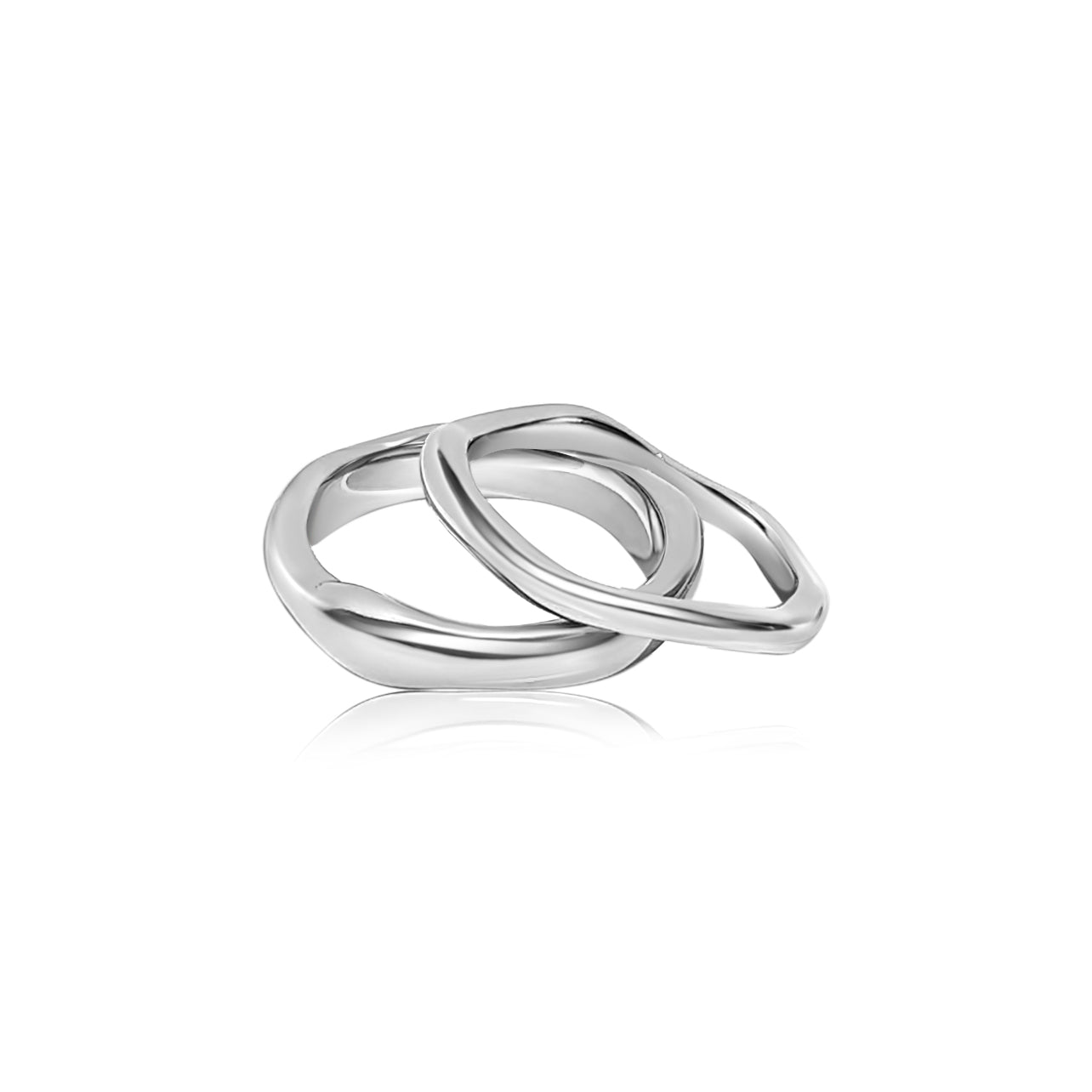 Silver Double Stacked Irregular Rings – Mickey's Girl