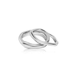 Silver Double Stacked Irregular Rings