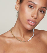 Handmade Grevena Baroque Freshwater Pearl Curb Chain Necklace