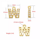 Pave initial charm for necklace