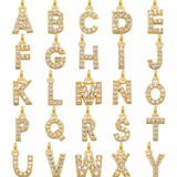 Pave Initial Charm Paperclip Necklace