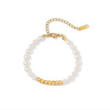 Lucky Pearls + Gold Beaded Set