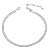 Silver Chania Herringbone Anklet