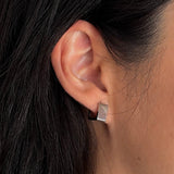 Silver Mini Square Huggies