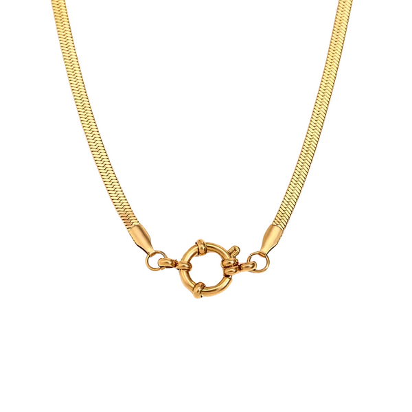 Classico Spring Clasp Herringbone Chain Necklace