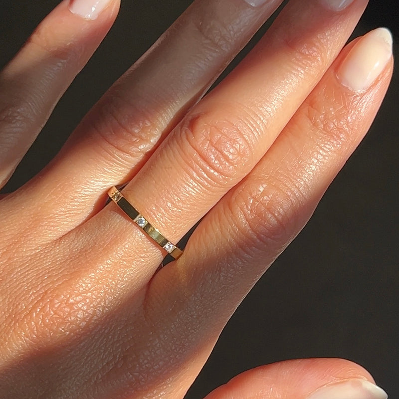 Tri-Stone Band Ring