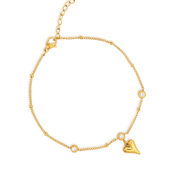 Heart of Gold Waterproof Anklet [Sample Sale]