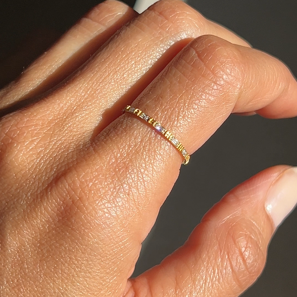 Petite Stone Band Ring