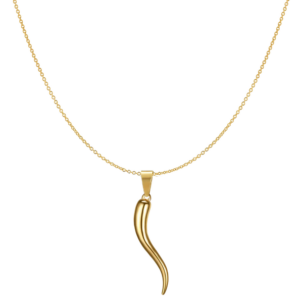 Golden Chili Horn Necklace