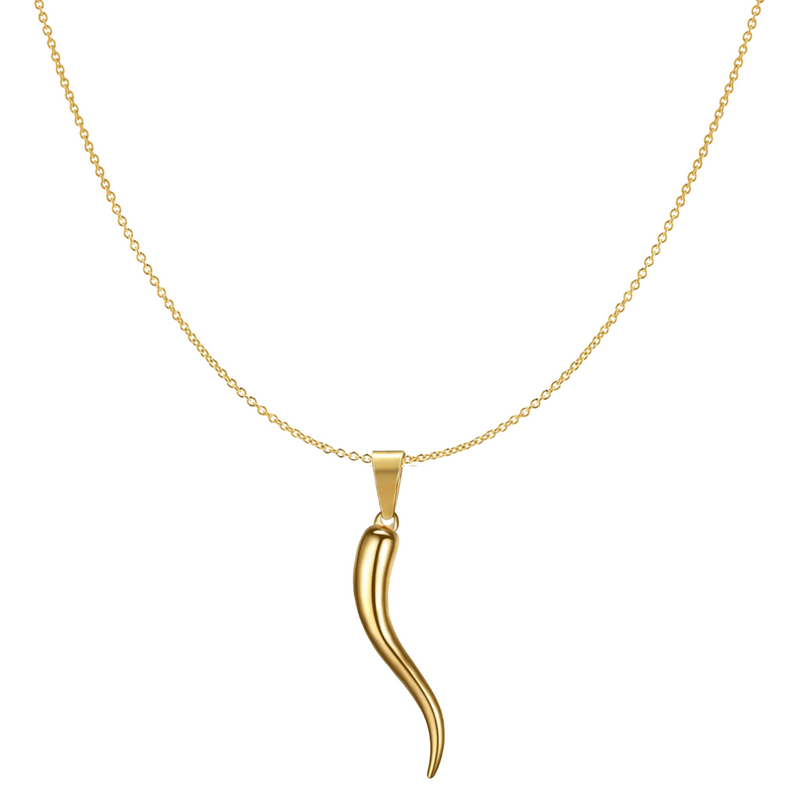 Charlie & Co. Jewelry | Gold Cornicello Italian Horn Pendant Model-793