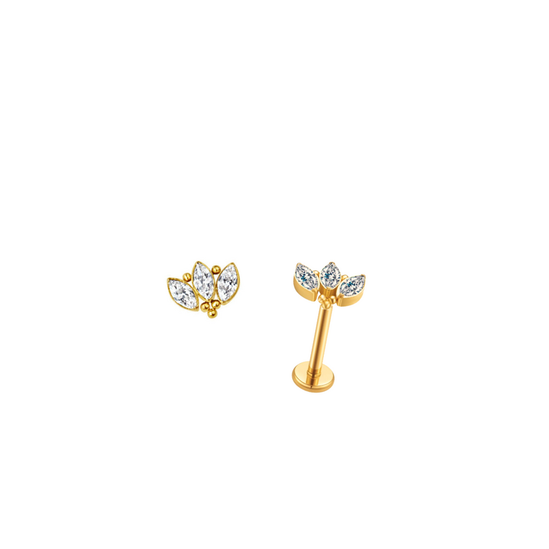 Crown Flat Back Earrings