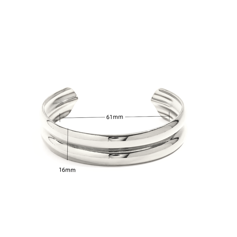 Silver Double Cuff Bracelet