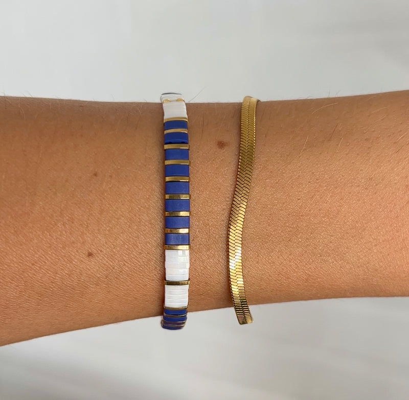 Kit bracelet avec Miyuki perles Tila Blue Gold