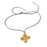 Marigold Black Leather Necklace