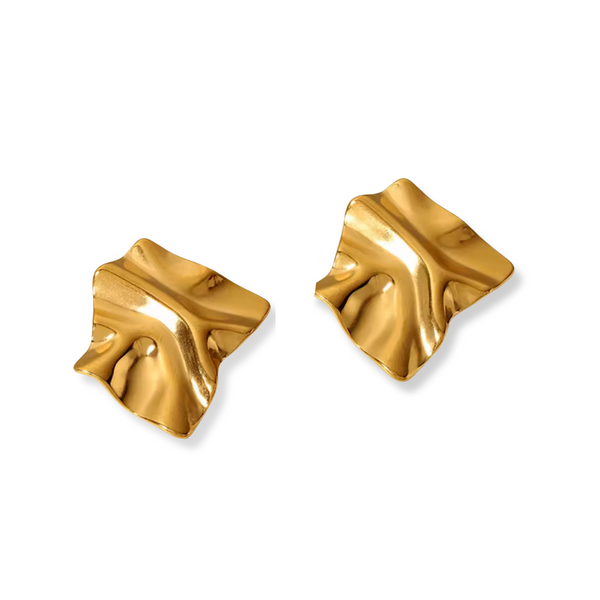 Gold Crinkle Earrings