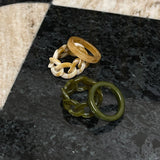 Acrylic Cuban Chain Ring Set [Sample Sale]