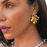 Gold Crinkle Earrings