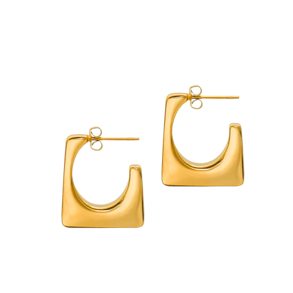 Squared Off Earrings- Gold