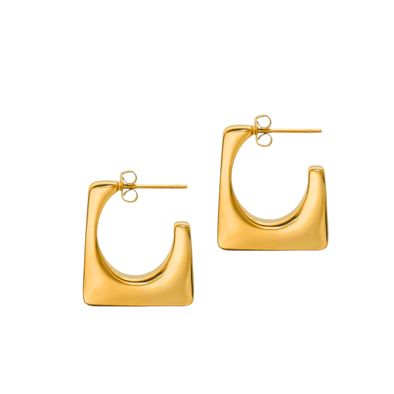Squared Off Earrings- Gold