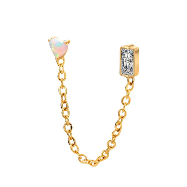 Opal Draped Chain Earring