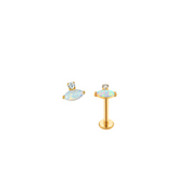 Opal Stud Flat Back Earrings