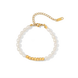 Lucky Pearls Gold Beaded Bracelet