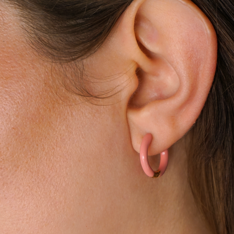 Enamel Hoop Earrings