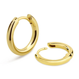 gold stainless steel waterproof huggies earrings