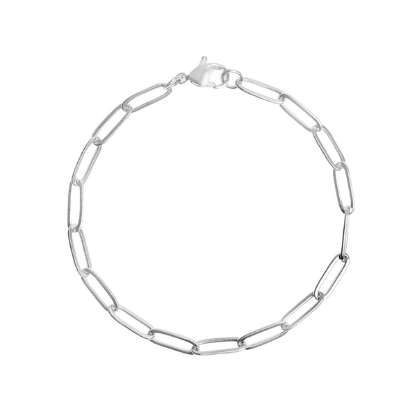 Silver Paperclip Chain Anklet