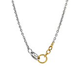 Two Tone Interlock Chain Necklace