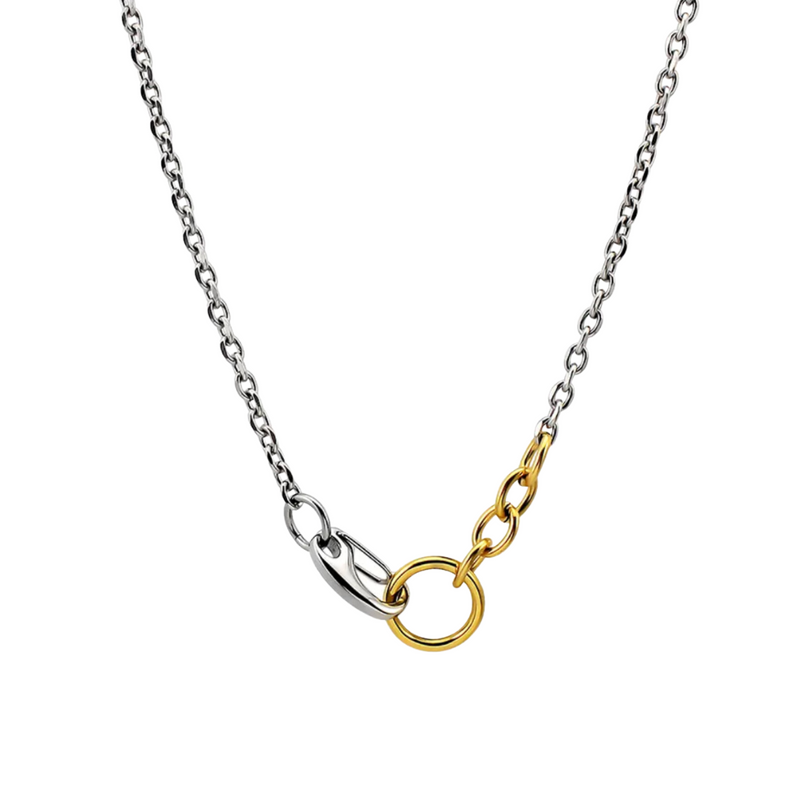 Two Tone Interlock Chain Necklace