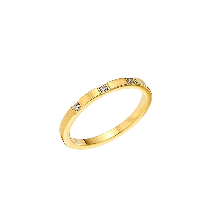 Tri-Stone Band Ring