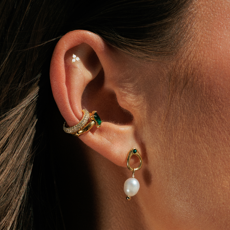 Mini Lotus Flat Back Earrings