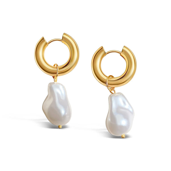 Notte Pearl Hoop Earrings [Sample Sale]