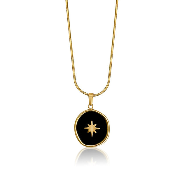 North Star Black Pendant Necklace