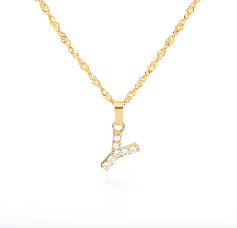 Waterproof Initial Charm Necklace